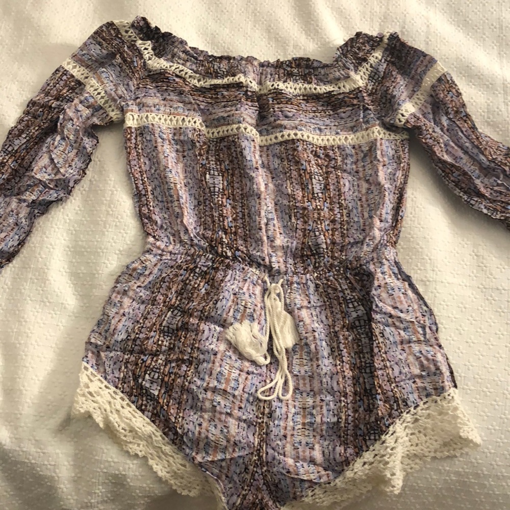 Off Shoulder long sleeve romper